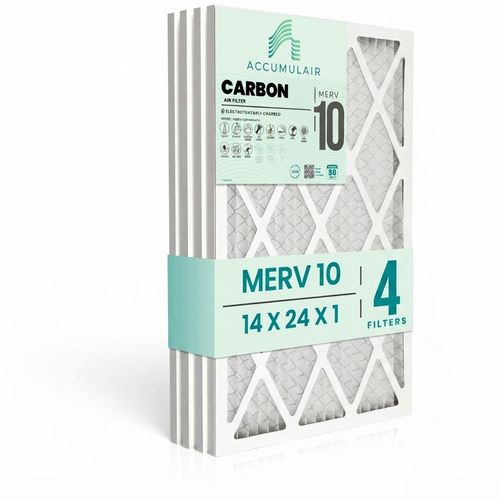 Accumulair Carbon 14x24x1 MERV 10 filter, 4-pack