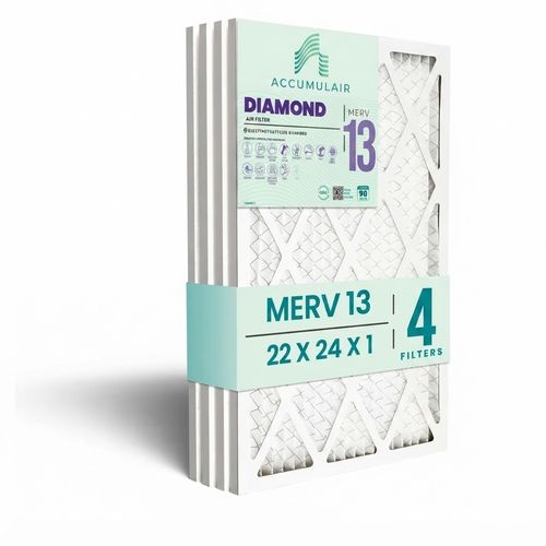 Accumulair Diamond 22x24x1 MERV 13 filter, 4-pack